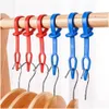 Hangers Racks 10Pcs Mti-Purpose Clothes Hanger Windproof Buckles Fixing Hooks Non-Slip Drying Rack Household Laundry Plastic Drop Dhwi4