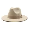 Breda brimhattar hink höst vinter ull fedora hatt för kvinnor solid formell bröllop dekorera man panamas street dance cap fedoras gorras para mujer 230801