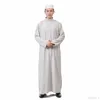 Ropa étnica Ramadán, vestido de moda musulmana para hombres, caftán Abaya para hombre, Color sólido, suelto, informal, de manga larga, ropa de oración, túnicas islámicas