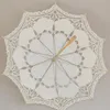 Umbrellas 68cm Embroidery Lace Parasol Umbrella Wedding Decoration Po Prop Vintage White Craft Lace Umbrella Anti-UV Sunshade 230731