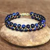 Charm Bracelets Handmade 6mm Blue Tiger Eye Stone Beads Braided Bracelet Women Men Friendship Strand Bohemian Jewelry 230731