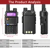 Walkie talkie baofeng bf uv5r 5w 8wportable fm radio vhf uhf dubbele band tweeweg amateur voor jagen uv 82 uv 9r plus 230823