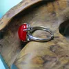 Pierścienie klastra liemjee hurtowo czerwony agat prosty pierścień mody osobowość punkowa biżuteria na imprezę dla kobiet zawiera Namour Charm Prezent