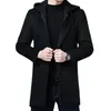 Männer Graben Mäntel 2023 Kleidung Mode Mantel Verdicken Woolen Jacke Mid-länge Winter Warme Mantel Männliche Kleidung S-5XL