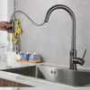 Kitchen Faucets Digital Display Automatic Smart Faucet Deck Mounted Cold& Water With Handle Two Model Out Pull