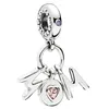 Autentisk Autentisk S925 Sterling Silver Perfekt mamma Dangle CZ Charm Pendant Fit For Pandora Armband DIY PEAD CHARMS292L