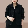 Women's Jackets Shirt 2023 Autumn And Winter Casual Solid Color Loose Thin Basic Jacket Trendy Tops Blouser Female