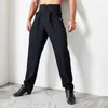 Vêtements de scène pantalons de danse latine Costume de danse masculine taille haute élastique pantalon de compétition de salle de bal pratique