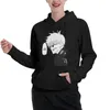 Erkek Hoodies Erkek Hooded Sweatshirts Jujutsu Kaisen Satoru Gojo Pamuk Grafik Çift İnce Polar Sweatshirt Funky Sulaklar