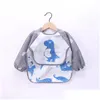 Bibs burp cloths Baby Toddler Bib بشكل عام Bear Bear Bear Christmas Long Sleeve Cartoon Animail Elk Print Kids Kid Feeding Smock Dhrwy