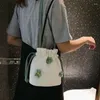 Evening Bags Shoulder Bag Flowers Ladies Cute Style Slung Bucket Canvas Small Elegant Fashion Girl Mobile Phone Pouch