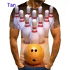 رجال القمصان الموضة للرجال نساء مضحك قميص تي شيرت 3D طباعة 11stile the Bowling Ball Shortsleeve