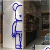 Wall Stickers Bearbrick Sticker Acrylic Bear Brick Mirror Cartoon Block Bedroom Living Room Home Decor Drop Delivery Garden Dhnrh