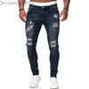 Men's Jeans New Style Mens Jeans With Holes White Slim Trousers Designer 2023 Fashionable Leggings Mens Pants 5 Colours S-XXXL DHL Z230801