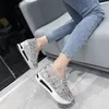 Dress Shoes Female Wedge Sequin Mesh Breathable Women Gold Silver Platform Sneakers Height Increasing Wedges Casual 230801