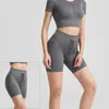 Pantaloncini attivi Sport senza cuciture per le donne Pantaloni da yoga con coulisse e pantaloni da fitness a vita alta da donna