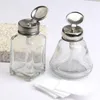 Garrafas de armazenamento dispensador de bomba de trava vazia de vidro para álcool de unha e removedor de maquiagem garrafa de limpeza de líquido de um toque