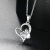 Anhänger Halsketten Koreanische Paar Liebe Herz Halskette Für Frauen Mode Ästhetische Choker Hals Ketten Bunte Kristall Trend Y2k Schmuck N546