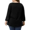 Blusas femininas femininas primavera t-shirt estilosa plus size plissada solta blusa com mangas compridas macias casual respirável