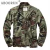 Mens Jackets ABOORUN Men Camouflage Cargo Multi Pockets Combat Tactical Coats Outdoor Casual Coat for Male 230731