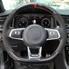 Carbon fiber Black Suede Car Steering Wheel Cover for Volkswagen Golf 7 GTI Golf R MK7 Polo Scirocco 2015 2016221U