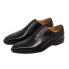 Sukienka buty duży rozmiar 38 Summer Men skórzany Bogue Rzeźbiony Oxford Lace Up Wskazany palec Black Office Business Wedding Formal Shoe 230731