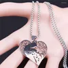 Подвесные ожерелья Сердце любовь пары бабочка из нержавеющей стали для женщин мужские ювелирные изделия кольцевые кольцевые подарки N4438S07