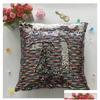 Christmas Decorations 12 Colors Sequins Mermaid Pillow Case Cushion Sublimation Magic Blank Cases Transfer Printing Diy Personalized Dh1Xd