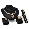 Necklace Earrings Set Europe And The United States Cross-border Explosions Creative Alloy Jewelry Gold-plated Four-piece Women's