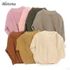 Pullover est born bebê menina menino tricô manga longa outono inverno suéter sólido solto casual tops roupas infantis 3 m 5 anos 230731