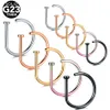 Кнопки пупок Bell Contry 10pcs/лот D Shape nariz Septum Ring