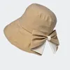 Szerokie brzegowe czapki modne czapki rybaków bownot dla kobiet lato UV Ochrona Sun Hat Outdoor Female Beach Cap Busder Panama