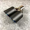 1 PCS Akrapovic Voiture Enduit Bleu Carbone Échappements Double Tuyaux Universel AK Fin Silencieux Tips2672