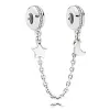 Charms perline in argento 925 fit pandora charm 925 Bracciale colore fai da te lucido charms catena di sicurezza set ciondolo fai da te perline gioielli