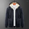 Men's Hoodies Winter Fleece Dies Sweatsirt Men Casual Slim Tick Warm Zipper Ded Coat Streetwear Plus Velvet Windbreaker Jacket 7XL 8XL