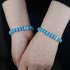 Charm Bracelets Silver Color Fashion High Quality Women Girl Jewelry Geometric Oval Shaped Blue Turquoises Stone CZ Tennis Bracelet 230731