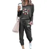 Sweats à capuche pour femmes Jesus Letters Print 2PCS Set Survêtements Top Pantalons Costumes Sweat à capuche Pull Sweat Pantalons de survêtement Poche Ensemble Femme Costume