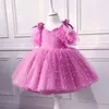 Kleider für Mädchen, 0–5 Jahre, Baby-Kleid, Taufkleid, Perlen-Mesh-Prinzessin-Kleid, Tutu-Schleife, Geburtstagsparty-Kleid, Baby-Mädchen-Kleid 230731