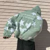 Herensweaters Sweatshirts Emerald days met witte appliqu lichtgroene hoodie casual top heren hoodie oversized high street losse tiener top kawaii kleding T230731