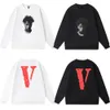 VLONE men/women long-sleeved shirts smoke reflective round neck bottoming T-shirt street style loose and comfortable Sweatshirts boy