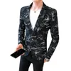 Abiti da uomo Blazer Terno Masculino Primavera Uomo Blazer Figura geometrica Stampato Uomo Slim Fit Giacca da cerimonia formale Prom Blazer 3xl 230731