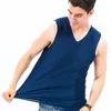 Canotte da uomo Estate Uomo Gilet di seta di ghiaccio Senza maniche senza maniche Maglia traspirante ad asciugatura rapida Magliette fresche da viaggio da spiaggia