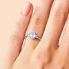 Cluster Rings S925 Sterling Silver Micro-zircon Moonstone Ring Design Sense Versatile Simple Light Luxury Exquisite Jewelry