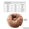 Mobili per letti per gatti Rotondo Comodo letto per cani calmante per gatti Lenitivo Anti Ansia House Fleece Marshmallow Cushion Drop Delivery Home G Dhbj4