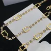 Vrouwen Vergulde Collier Armband Diamant Skelet Brief Hoofdtooi Set Klassieke Stijlvolle Vintage Luxe Partij Sieraden