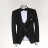 Ternos masculinos feitos sob medida de um botão para noivo smoking lapela pico padrinhos casamento/baile de formatura/jantar homem blazer jaqueta calça colete w8724219