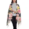 Foulards Femmes Rose Roses Vintage Écharpe Hiver Châles Mince Wrap Dame Gland Chaud Poilu Bufanda