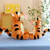 Hot-selling cartoon knuffel schattige kleine tijger pluche pop kinderen slaapdoek pop gratis ups