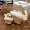 Evening Bags Simply Causal Handbags Women's Small Tote Bag Summer Portable Straw Woven Crossbody Shoulder Bucket