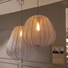 Kolye lambaları İtalyan tasarımcı Led sanat avizeleri ev kapalı oturma odası yemek restoranı Dekor asılı aydınlatma kumaş lamba